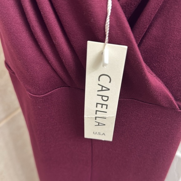 NWT Capella Burgundy Spaghetti Strap Jumpsuit - Size Large - Picture 2 of 4
